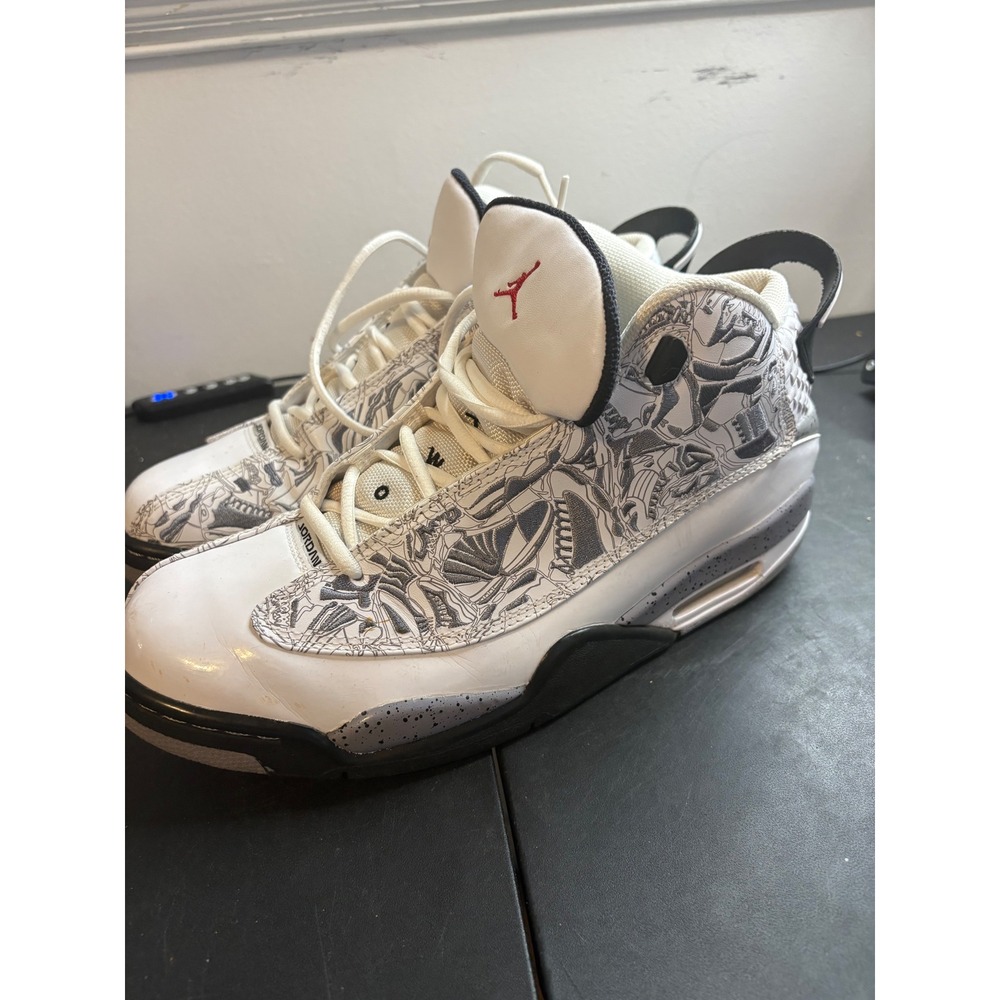 Jordan Dub Zero White Cement Laser Etched Sneakers 311046-161 Mens 11